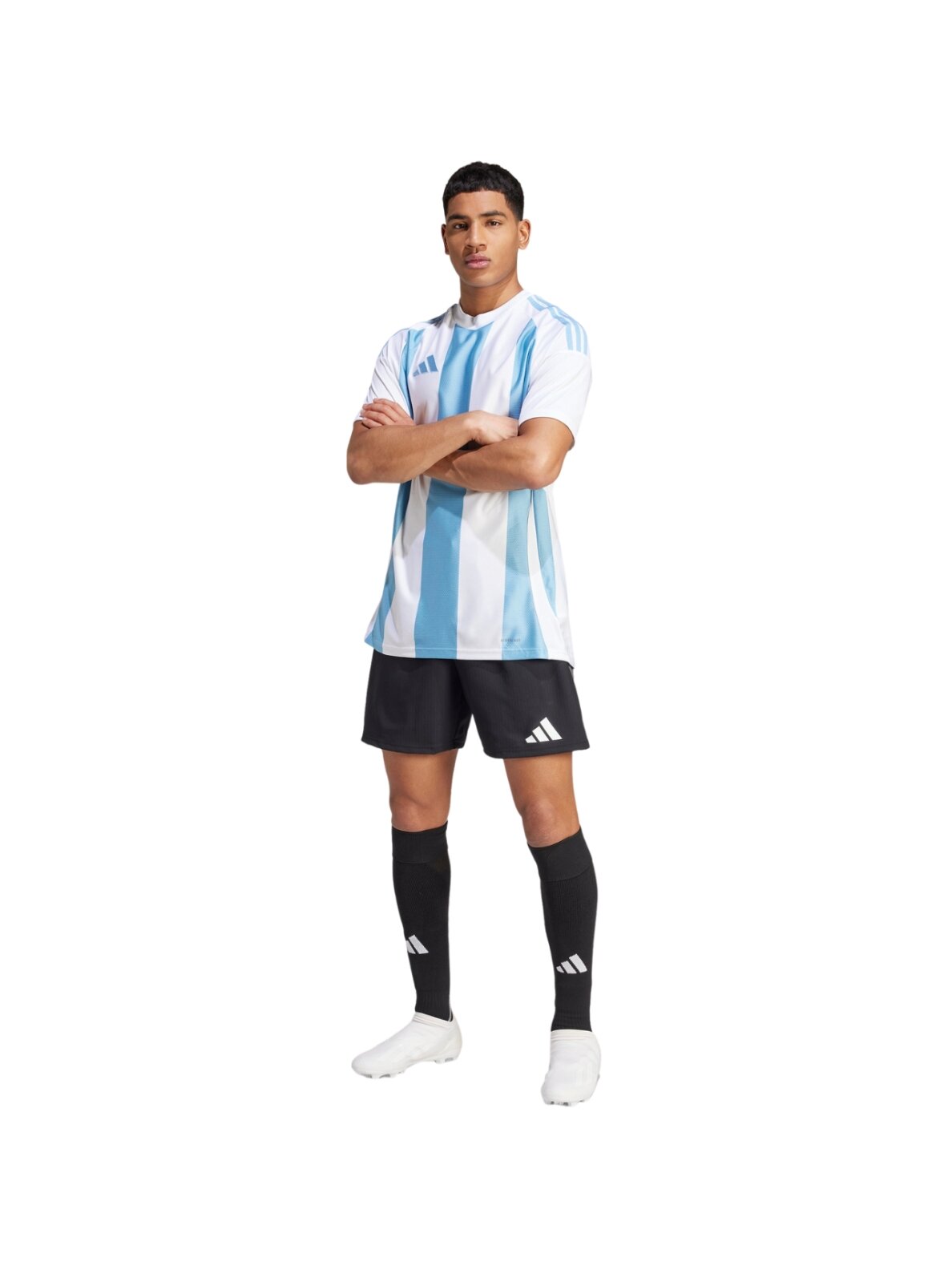 Vyriški marškinėliai Adidas Striped 24 Jersey balti ir mėlyni IW4555 4 Vyriški marškinėliai Adidas Striped 24 Jersey balti ir mėlyni IW4555 4
