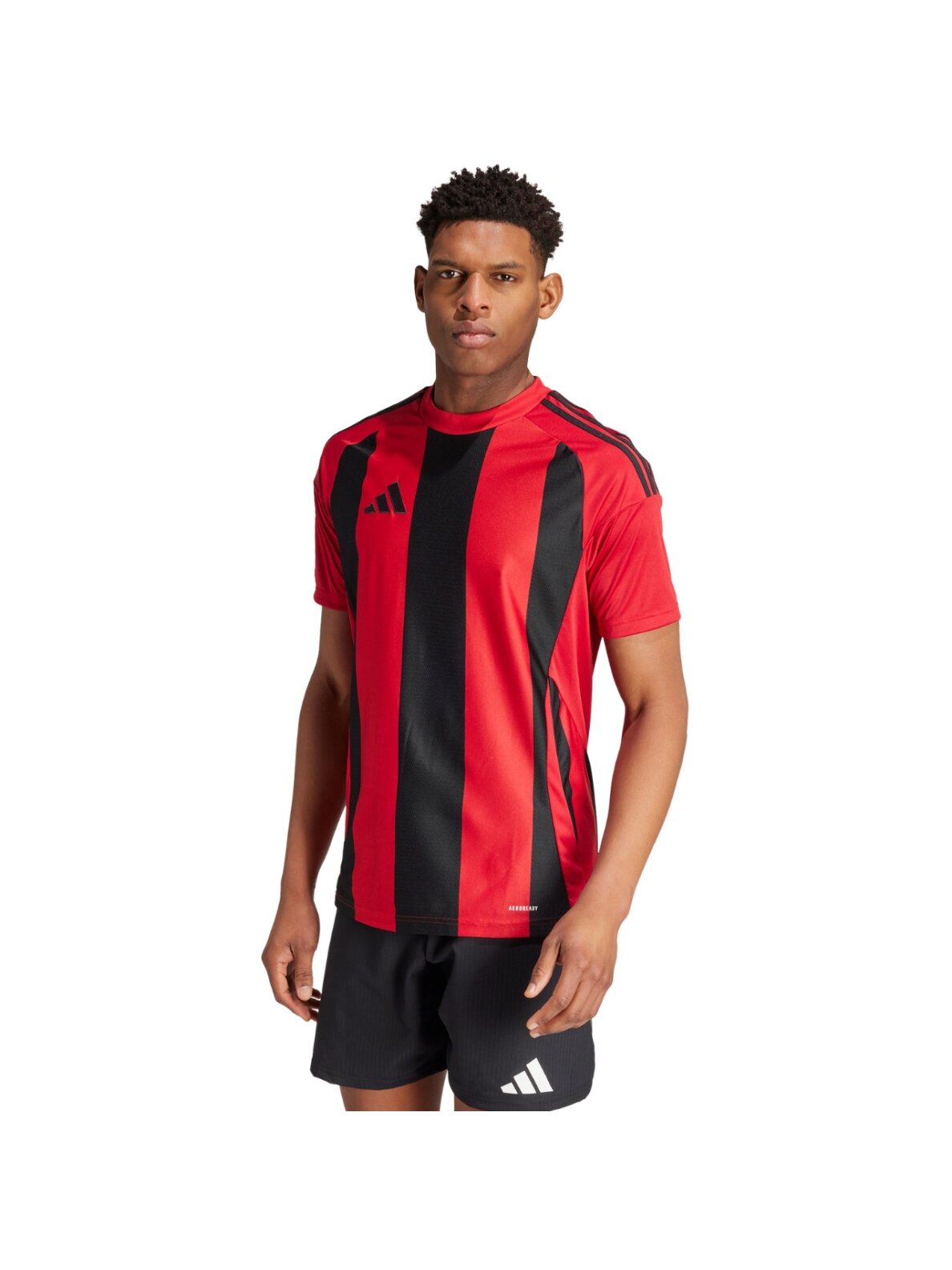 Vyriški marškinėliai Adidas Striped 24 Jersey raudonos ir juodos spalvos IW4556