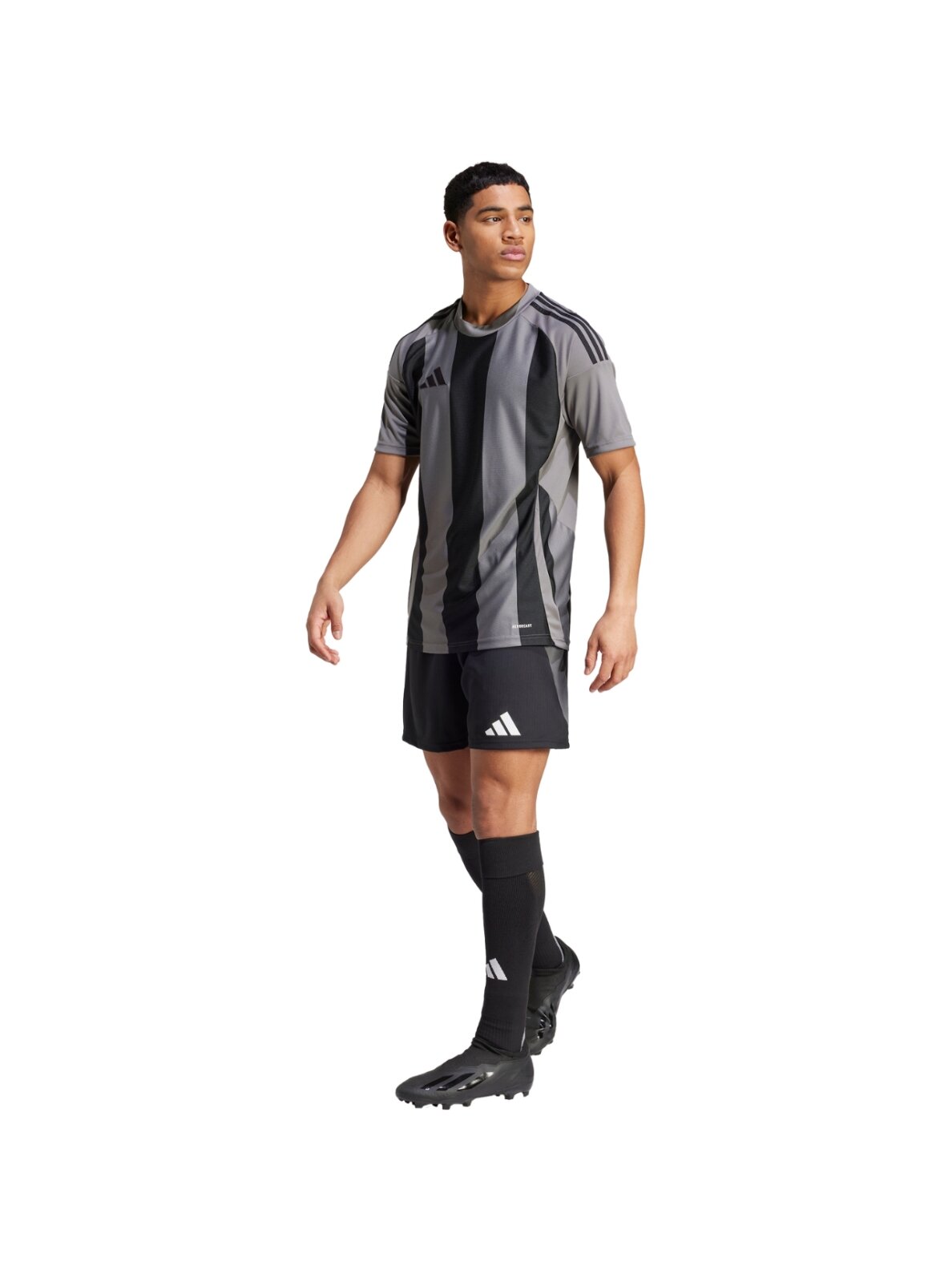 Vyriški marškinėliai Adidas Striped 24 Jersey pilkos ir juodos spalvos IW2145 2 Vyriški marškinėliai Adidas Striped 24 Jersey pilkos ir juodos spalvos IW2145 2