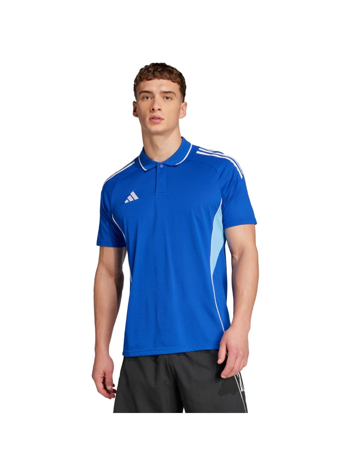 Adidas Tiro 25 Competition Polo polo marškinėliai vyrams mėlyni JY1803 Adidas Tiro 25 Competition Polo polo marškinėliai vyrams mėlyni JY1803