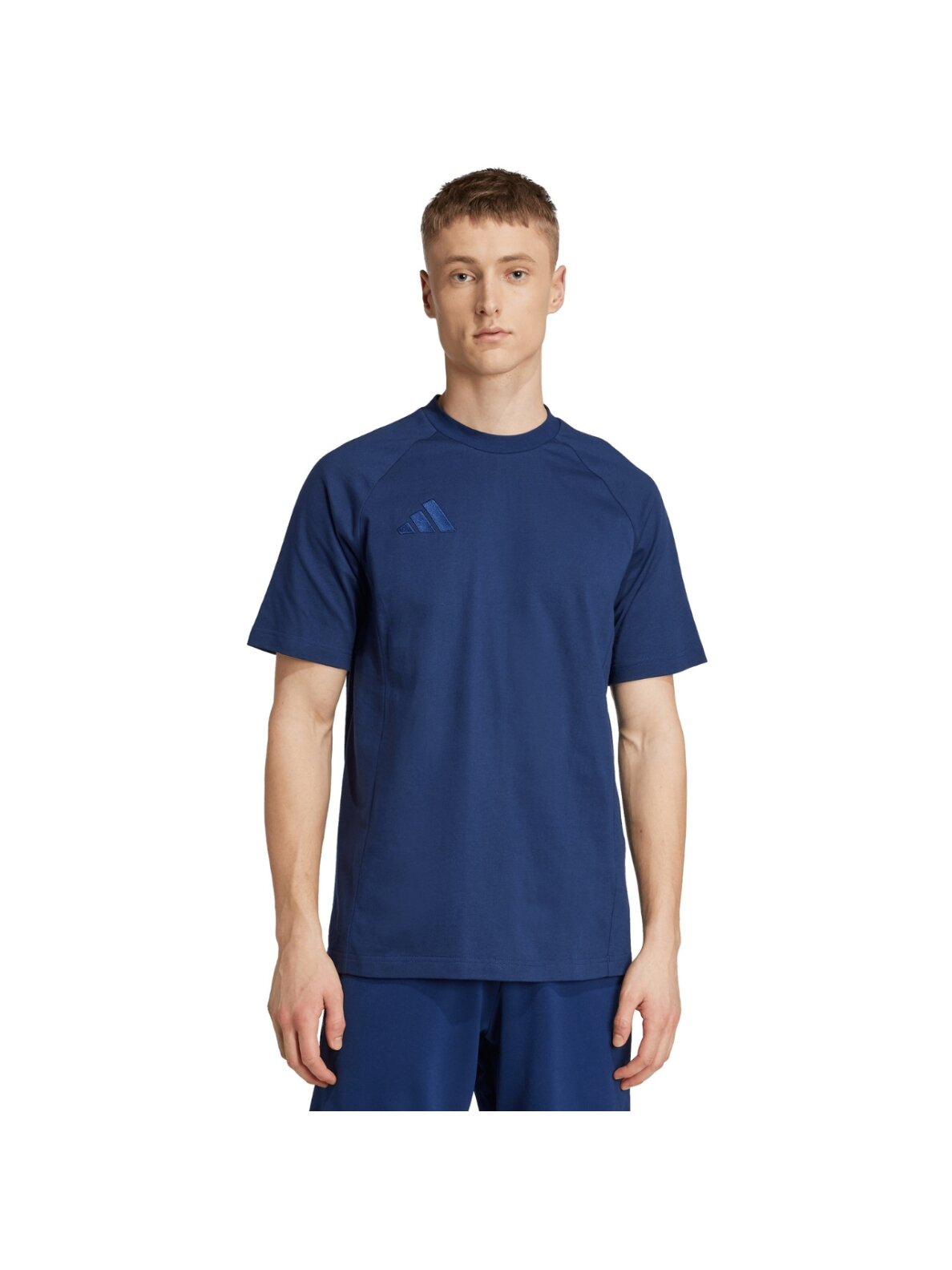 adidas Tiro 25 Tee Travel vyrams tamsiai mėlyna JY5949 adidas Tiro 25 Tee Travel vyrams tamsiai mėlyna JY5949