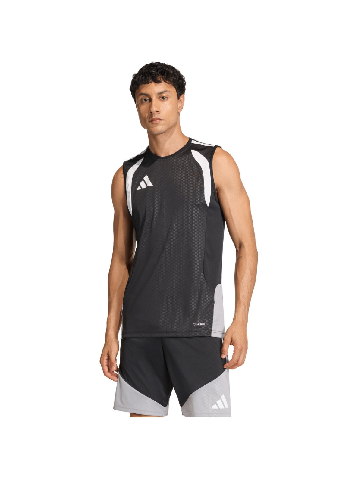 adidas Tiro 26 Competition Sleeveless Jersey marškinėliai vyrams juodi JX4253 adidas Tiro 26 Competition Sleeveless Jersey marškinėliai vyrams juodi JX4253