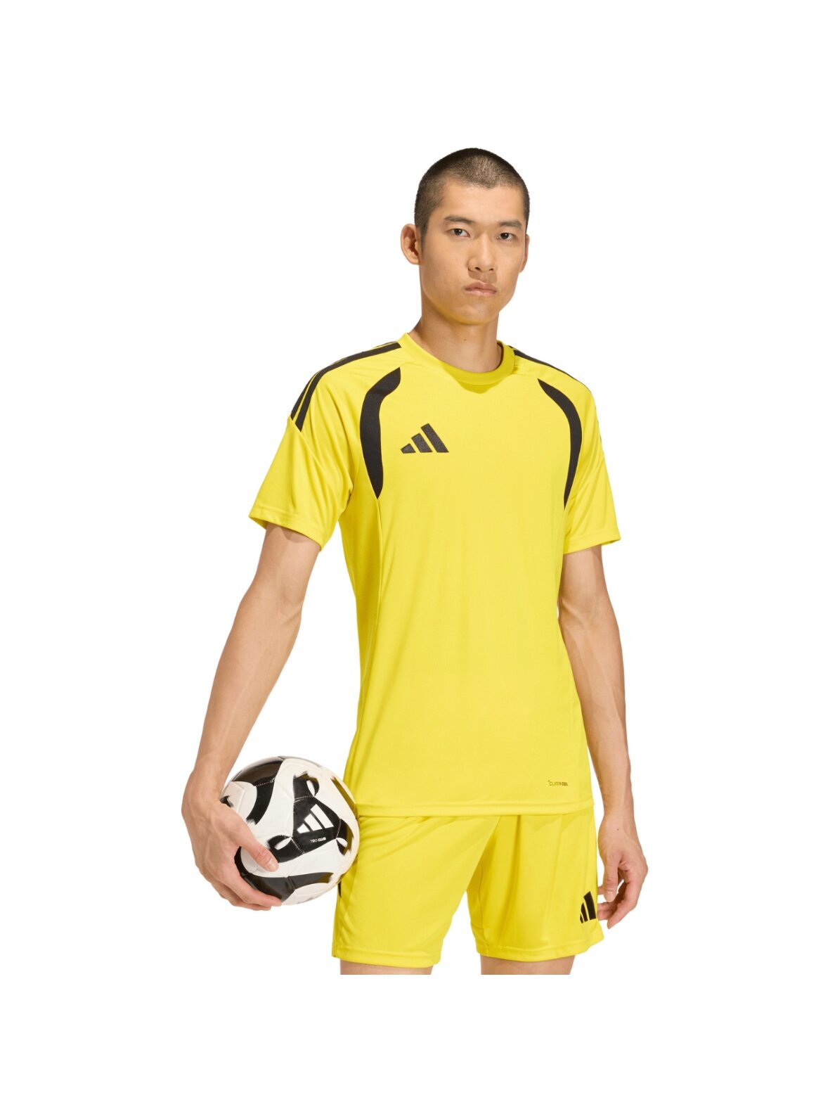 Adidas Tiro 26 League Jersey marškinėliai vyrams, geltoni Adidas Tiro 26 League Jersey marškinėliai vyrams, geltoni