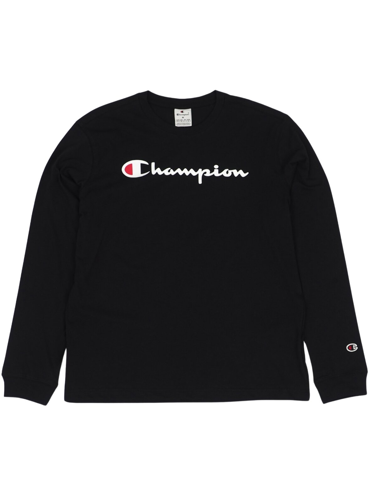 Champion Crewneck vyriški marškinėliai ilgomis rankovėmis juodi 220257 KK001 Champion Crewneck vyriški marškinėliai ilgomis rankovėmis juodi 220257 KK001