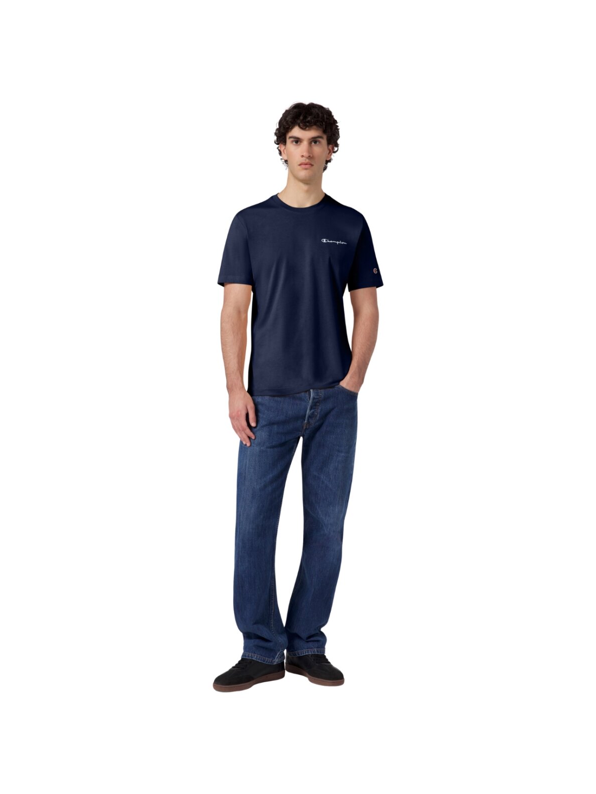 Champion SS Tee vyriški marškiniai, tamsiai mėlyni 221798 BS501 5