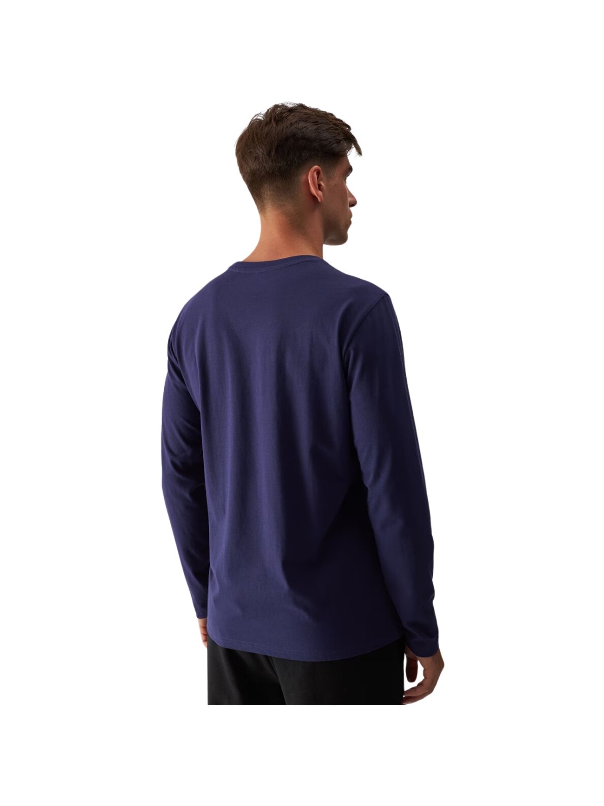 4F Vyriški marškiniai Longsleeve M375 tamsiai mėlyni 4FWMM00TLONM375 31S 3