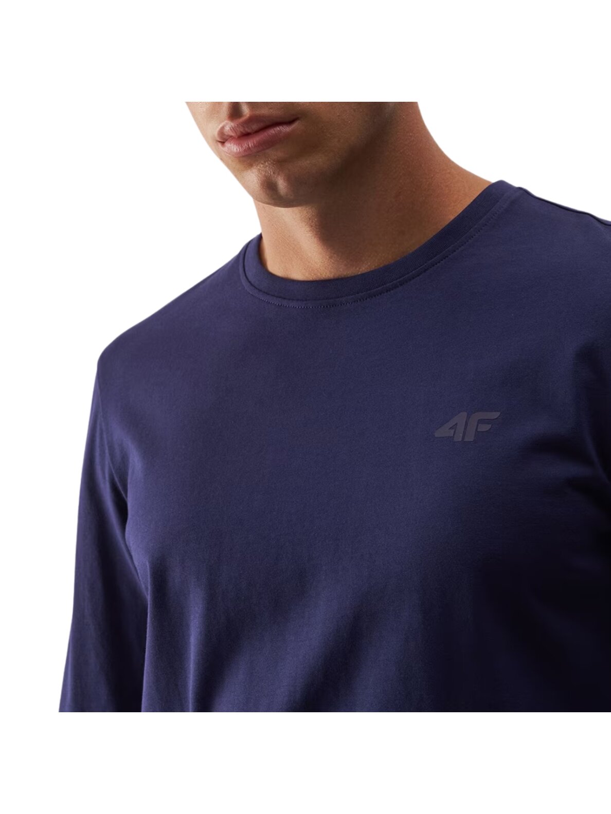4F Vyriški marškiniai Longsleeve M375 tamsiai mėlyni 4FWMM00TLONM375 31S 5