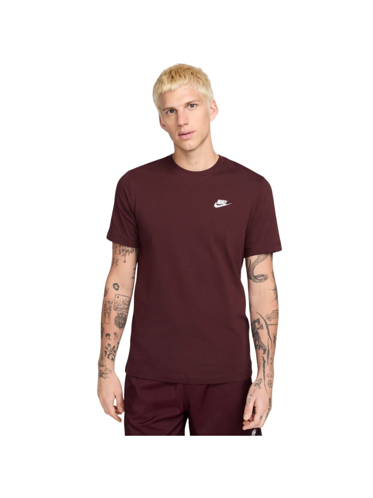 Nike vyriški marškinėliai Club Tee bordiniai AR4997 652 Nike vyriški marškinėliai Club Tee bordiniai AR4997 652