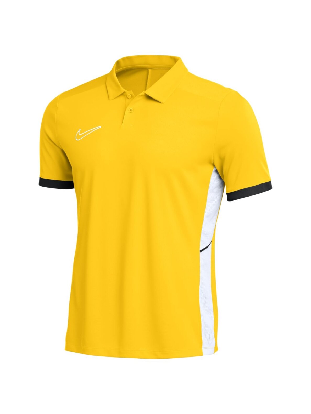 Nike Dri-Fit Academy 25 SS Polo poliesterinė marškiniai vyrams geltoni FZ9759 719 Nike Dri-Fit Academy 25 SS Polo poliesterinė marškiniai vyrams geltoni FZ9759 719