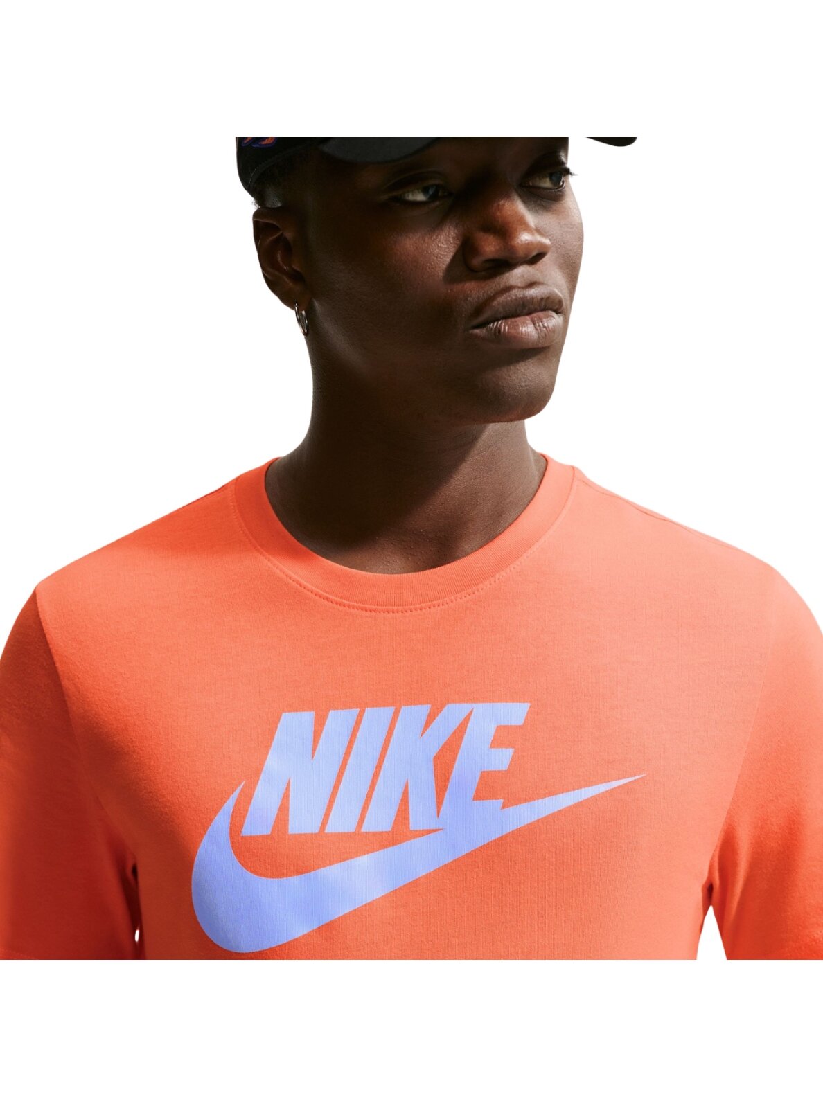 Nike vyriški marškinėliai Nsw Tee Icon Futura, oranžiniai AR5004 835 4 Nike vyriški marškinėliai Nsw Tee Icon Futura, oranžiniai AR5004 835 4