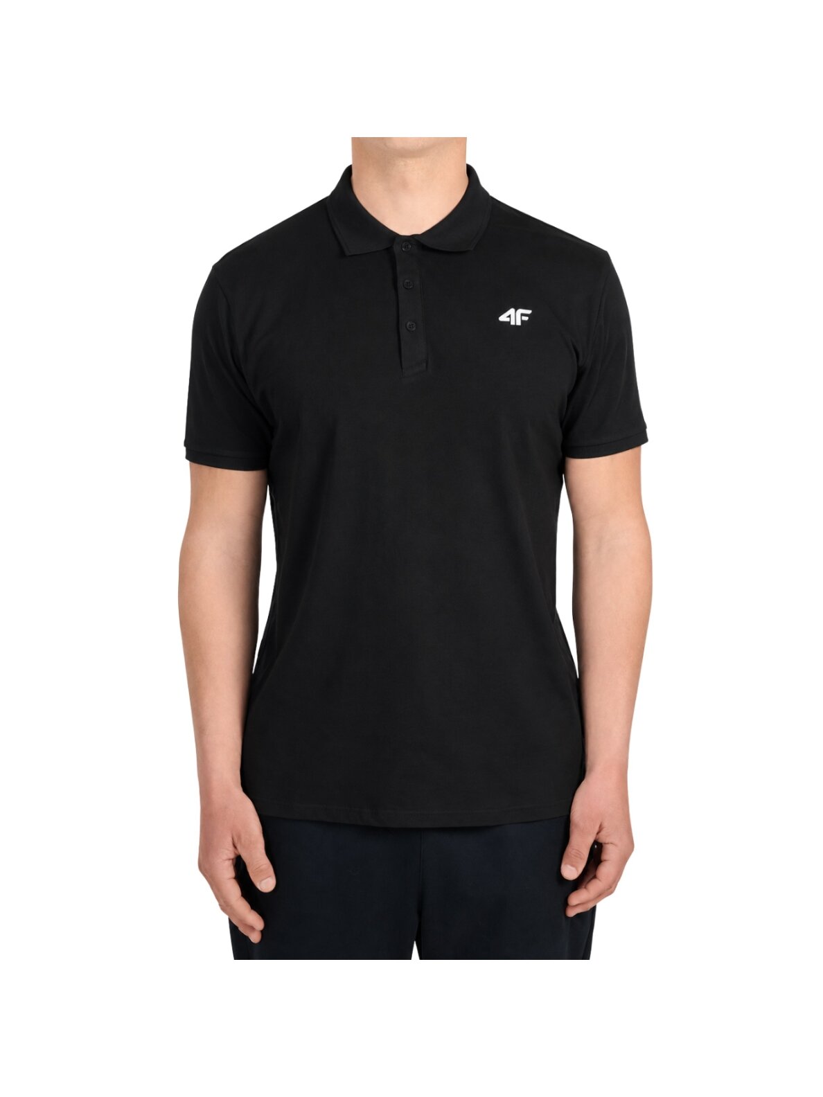 4F vyriški polo marškinėliai M0770, gilios juodos spalvos, 4FWMM00TPTSM0770 20S