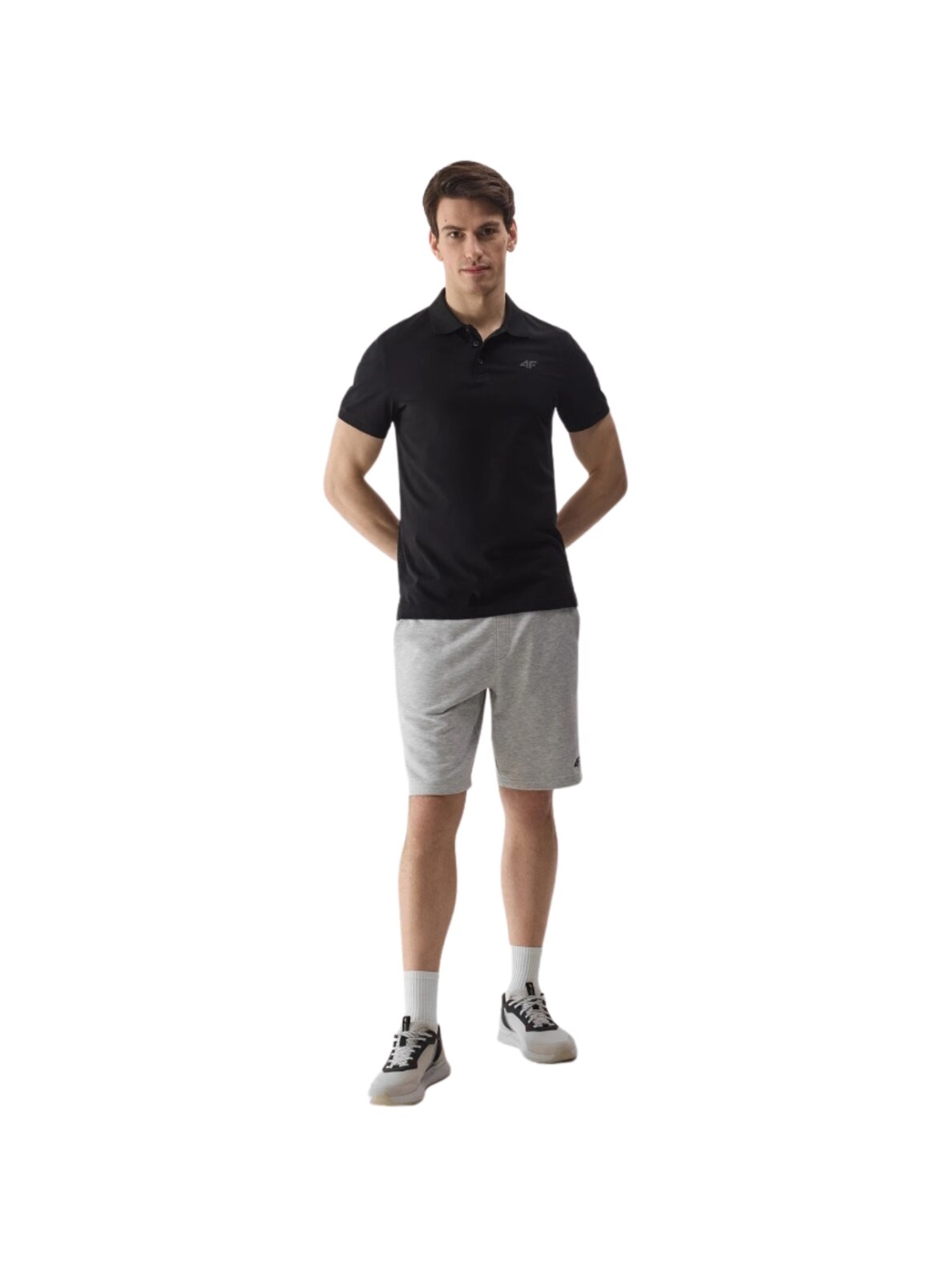 Vyriški polo marškiniai 4F M129 giliai juodi 4FWSS24TPTSM129 20S 2 Vyriški polo marškiniai 4F M129 giliai juodi 4FWSS24TPTSM129 20S 2