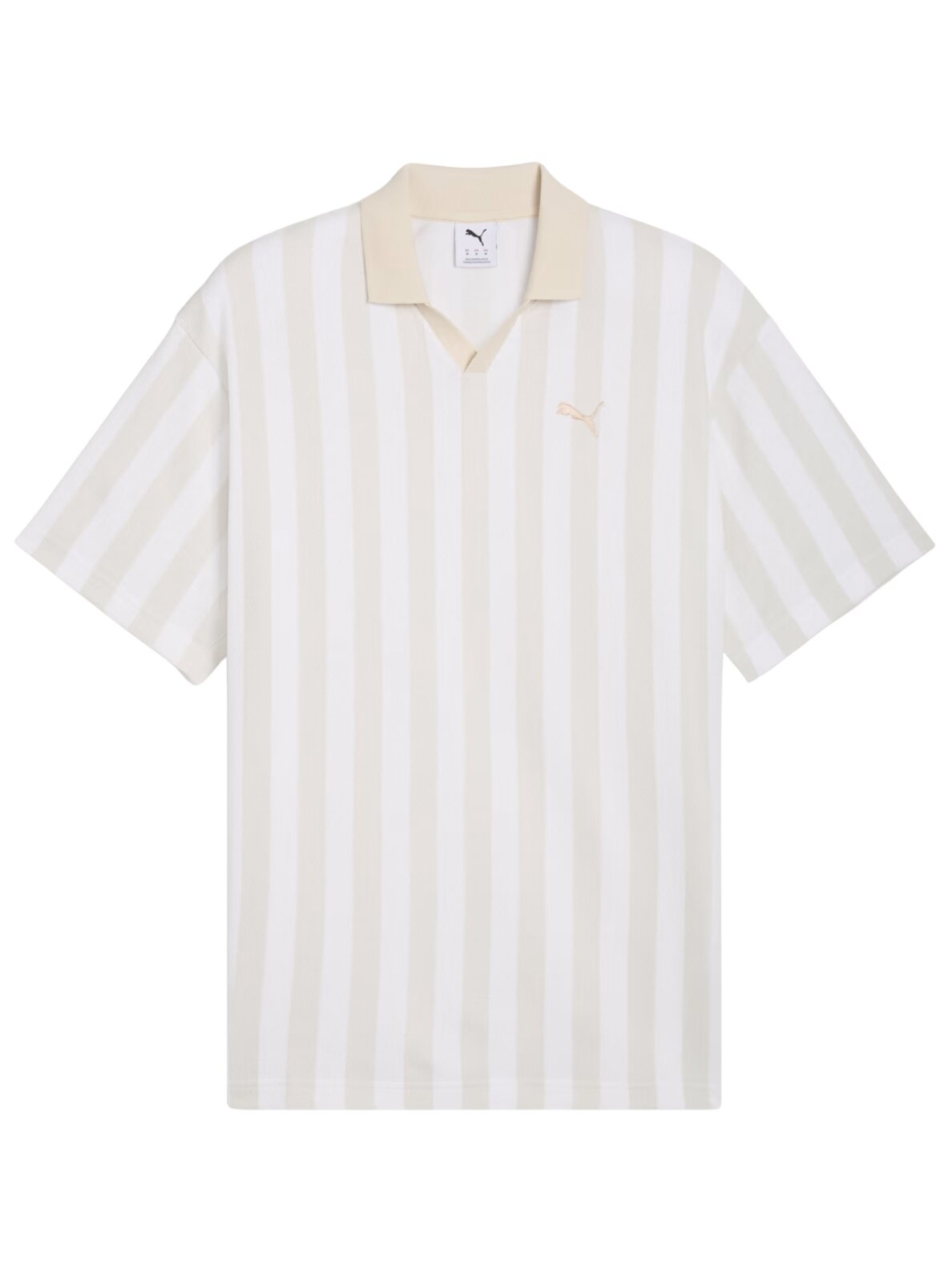 Puma Class Relaxed Pinnacle Polo vyriški marškinėliai balti ir smėlio spalvos 692069 02 Puma Class Relaxed Pinnacle Polo vyriški marškinėliai balti ir smėlio spalvos 692069 02