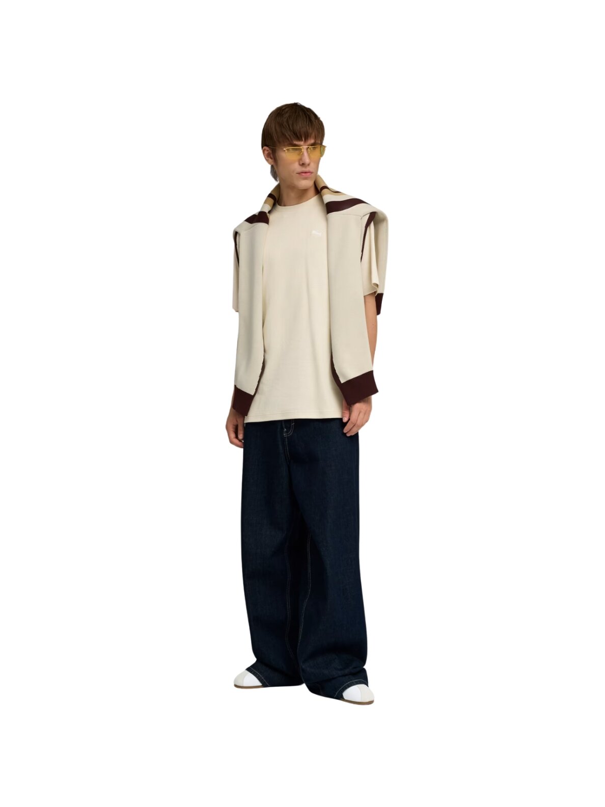 Puma ESS Elevated Relaxed Tee vyriški marškinėliai smėlio spalvos 692018 87 4