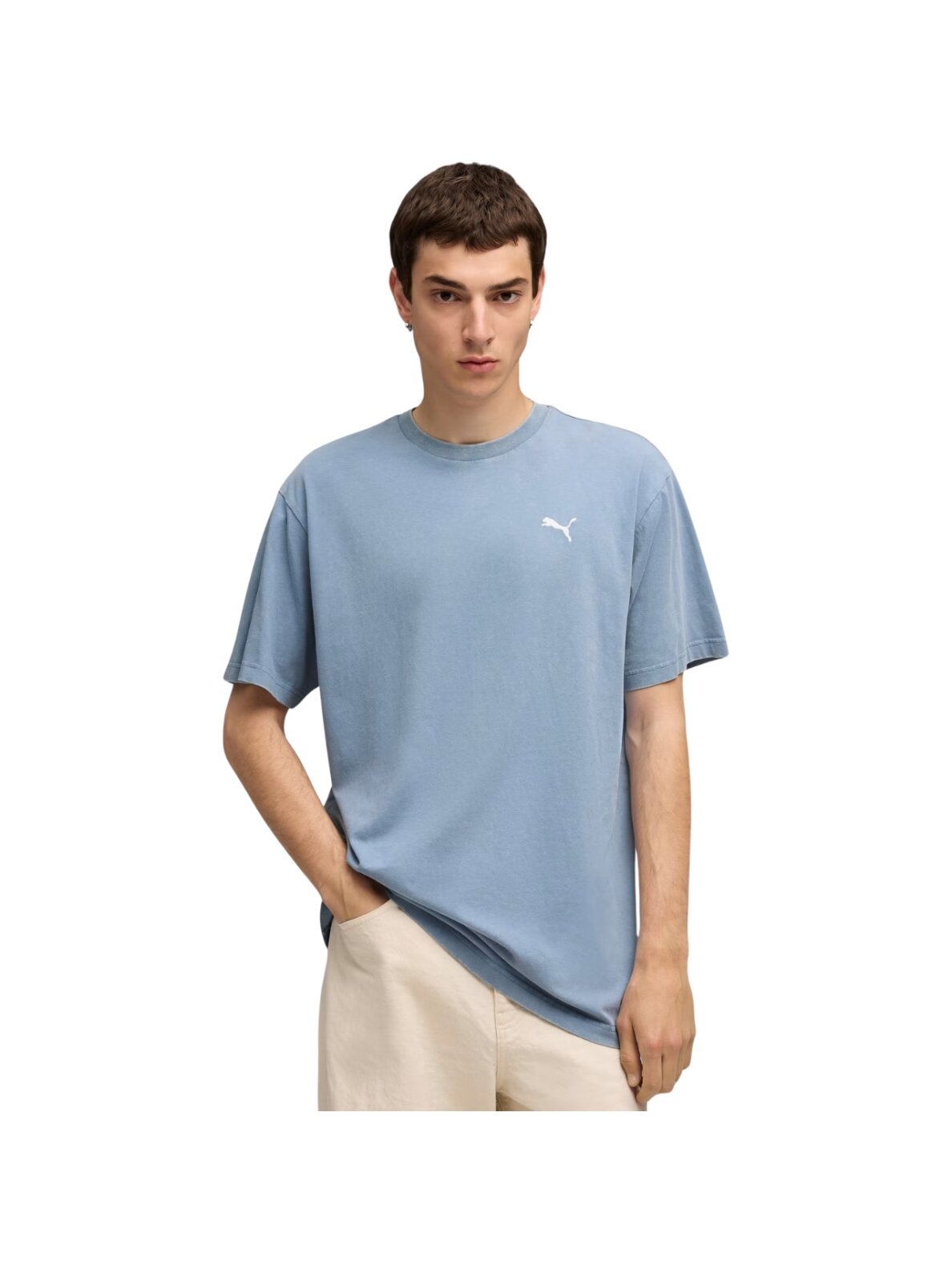Puma Ess Elevated Relaxed Wash Tee marškinėliai vyrams mėlyni 688048 34 Puma Ess Elevated Relaxed Wash Tee marškinėliai vyrams mėlyni 688048 34