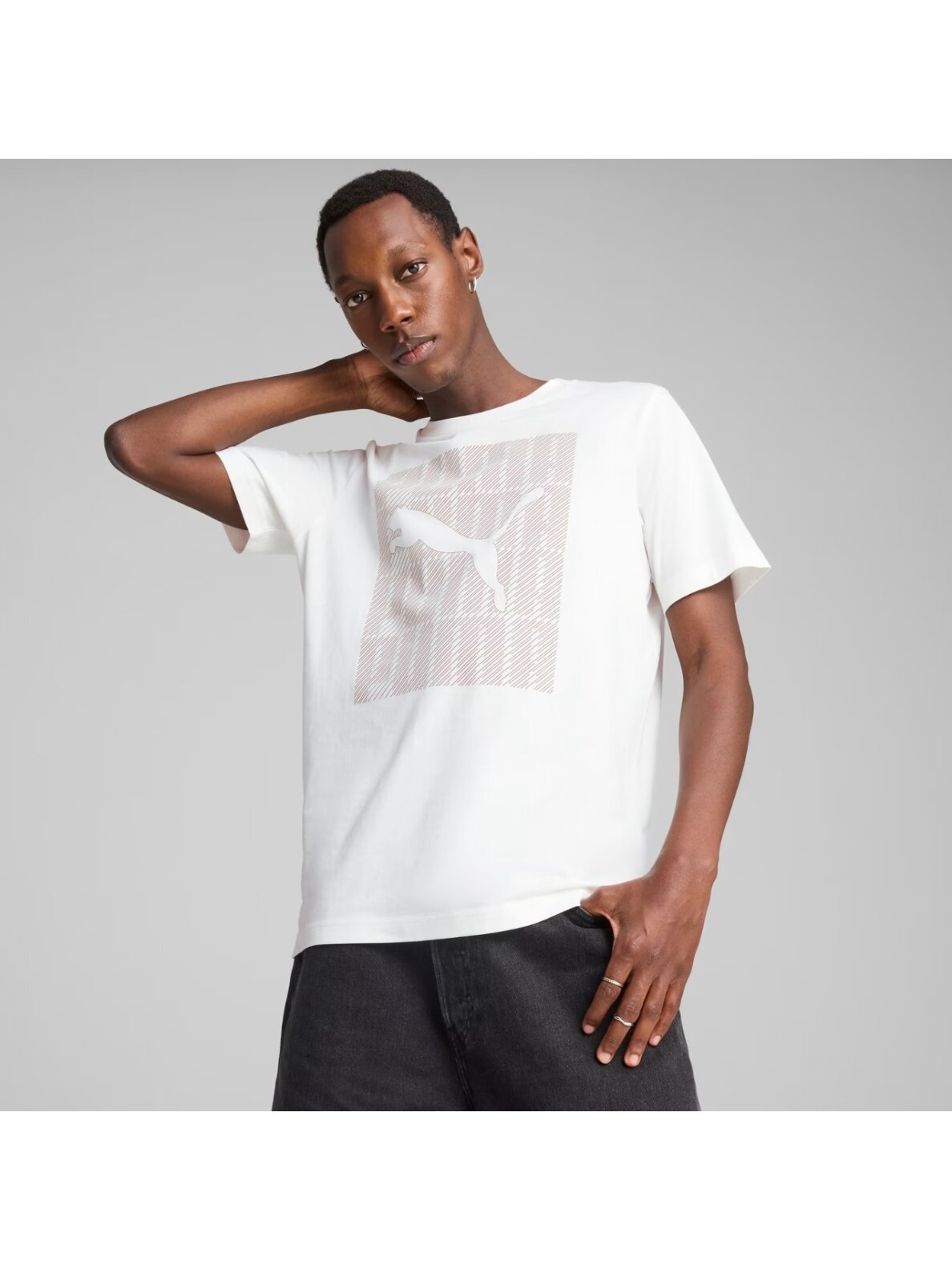 Puma Vyriški marškinėliai Graphics Wording Tee balti 684825 02 2