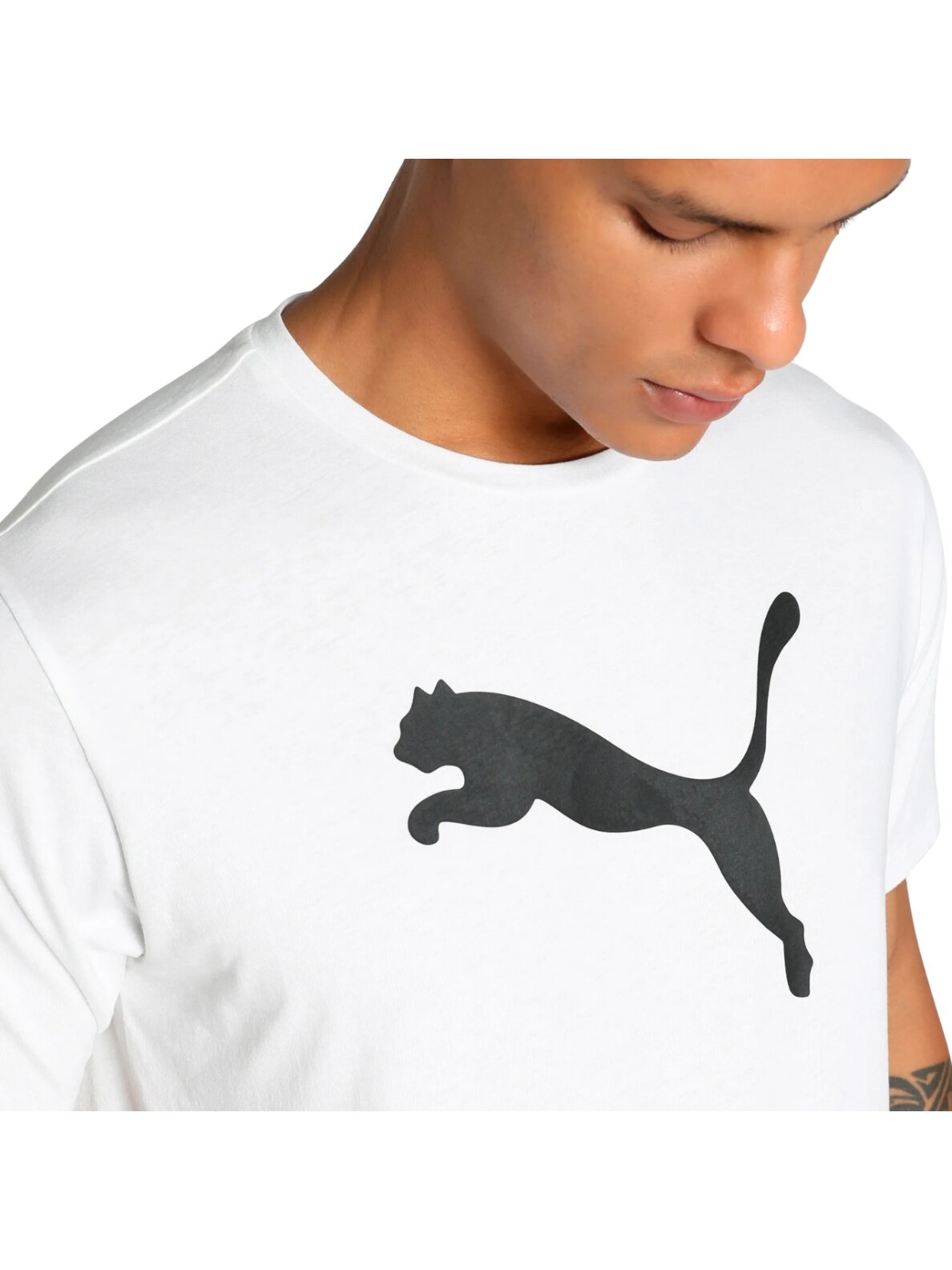 Puma Team Rise Logo Jersey Cotton vyriški marškinėliai balti 658705 04 5 Puma Team Rise Logo Jersey Cotton vyriški marškinėliai balti 658705 04 5