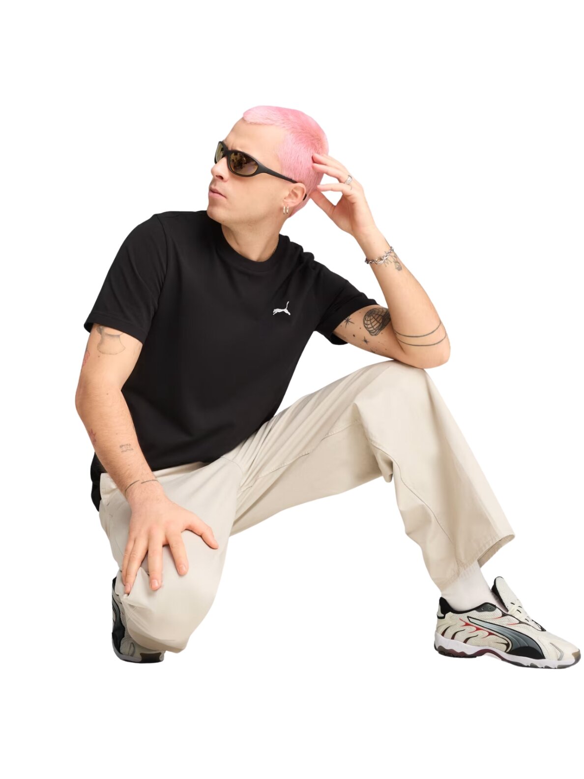 Puma Clothes Ess Tee vyriški marškinėliai juodi 629644 01 4 Puma Clothes Ess Tee vyriški marškinėliai juodi 629644 01 4