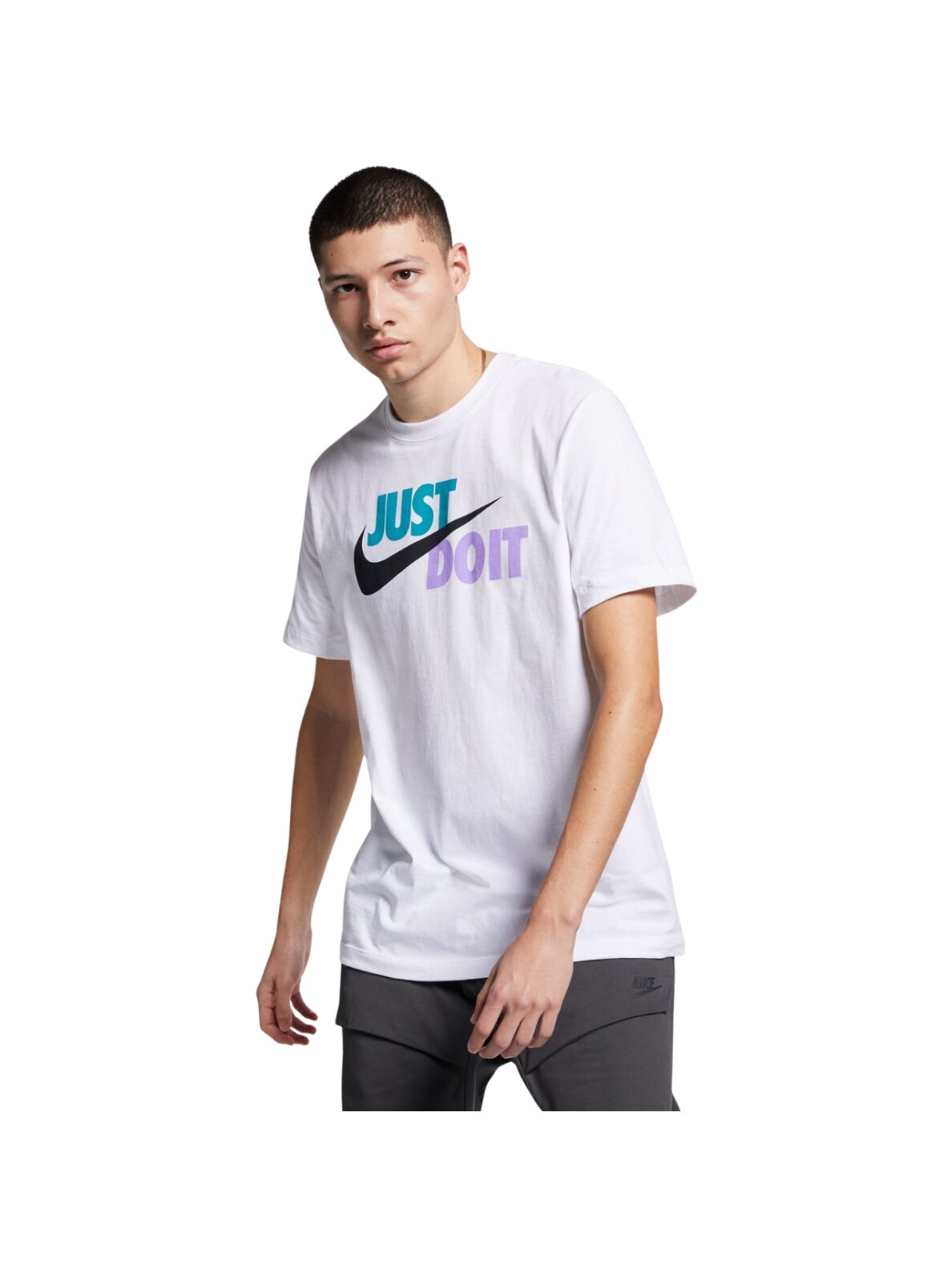 Vyriški marškinėliai Just Do It Swoosh balta AR5006 101