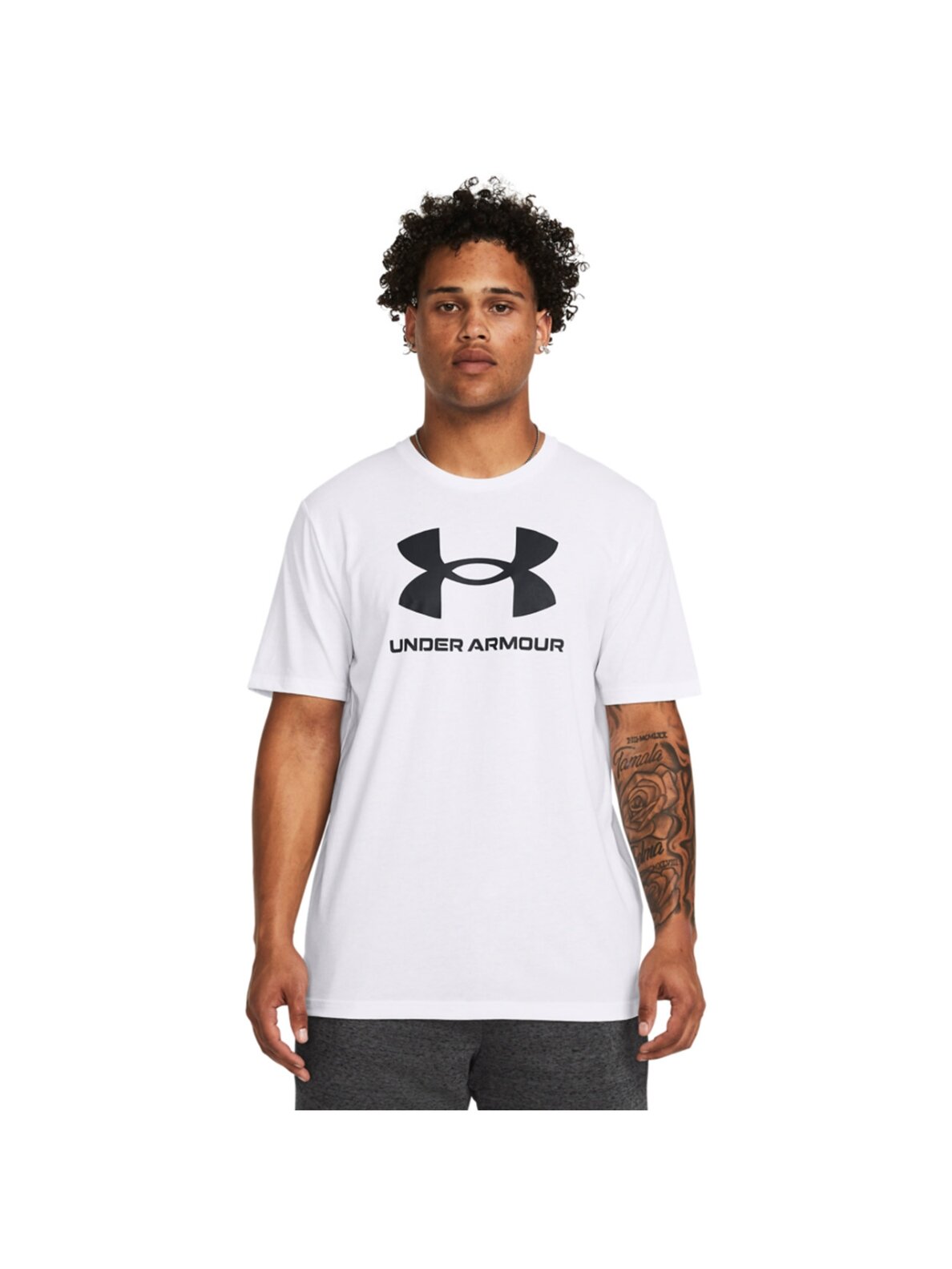 Under Armour Sportstyle Logo vyriški marškinėliai balti 1382911 100 3