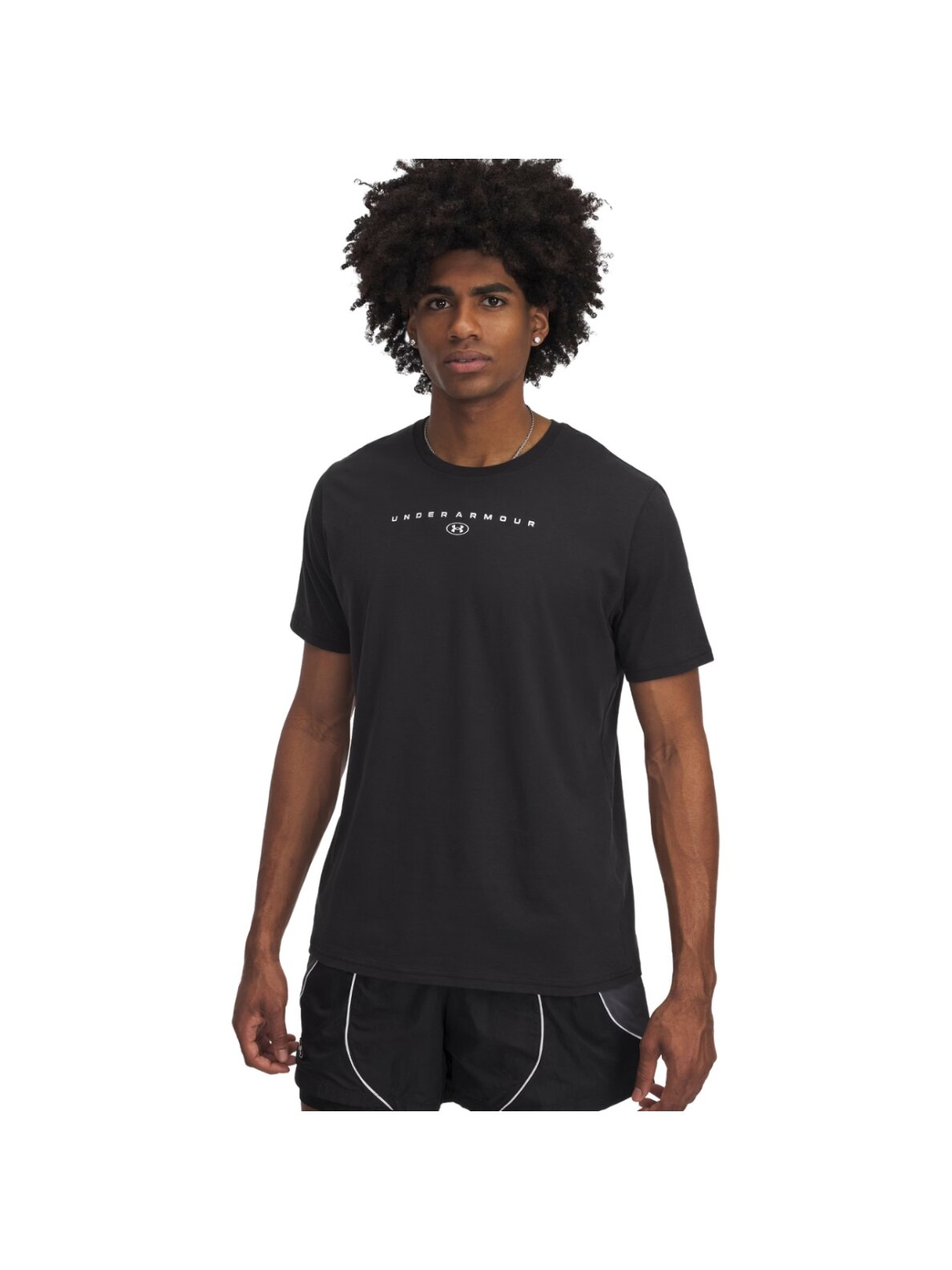 Under Armour vyriški marškinėliai Stacked Logo SS juodi 6000211 001