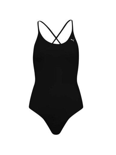 Puma Swim V formos kaklo moteriškas maudymosi kostiumėlis juodas 935086 03