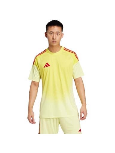 adidas Tiro 25 Competition vyrams vartininko marškiniai trumpomis rankovėmis lime-raudoni JN2016