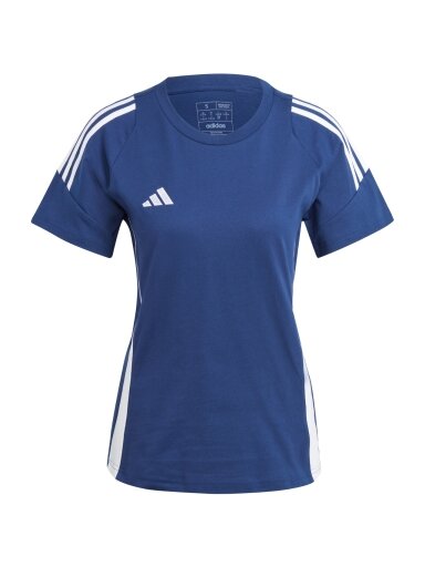 Adidas Tiro 24 Sweat moteriški marškinėliai mėlynos ir baltos spalvos IR9354