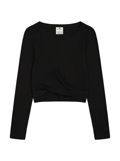 Champion Moteriški Crewneck Croptop marškinėliai juodi 117435 KK001