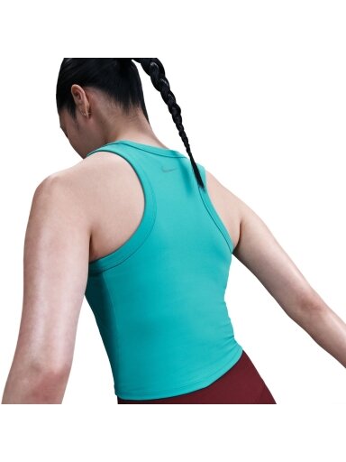 Nike Dri-Fit One Fitted Crop marškiniai moterims turkio spalvos FN2806 345