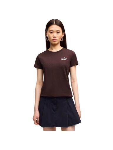 Moteriški marškinėliai Puma ESS Small No.1 Logo Tee tamsiai ruda 682373 33