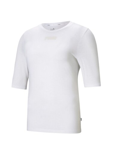 Puma Modern Basics Tee moteriški marškinėliai balti 585929 02