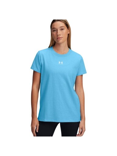 Under Armour moterims Rival Core SS marškinėliai šviesiai mėlyni