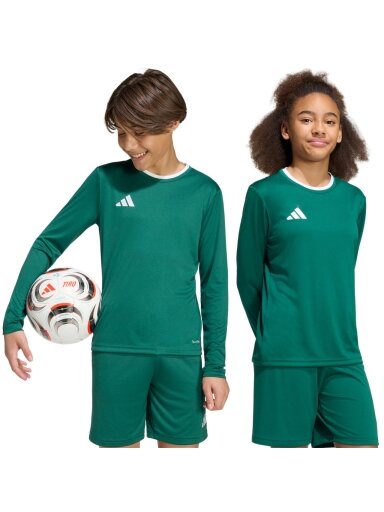 Adidas Entrada 26 marškinėliai ilgomis rankovėmis vaikams, žalias KF5873