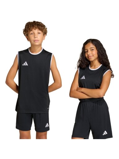 Adidas Entrada 26 Sleeveless Jersey marškinėliai vaikams juodi KB3933