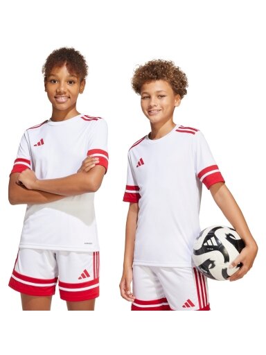 Adidas Squadra 25 Jersey vaikiški marškinėliai, balti JJ0059