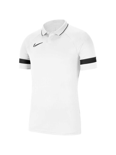 Nike Dri-FIT Academy 21 Polo SS vaikiški marškinėliai balti CW6106 100