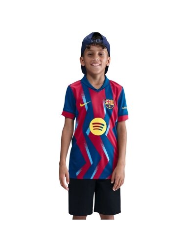 Nike FC Barcelona Stadium vaikiški marškinėliai 25/26 tamsiai mėlyni ir raudoni FZ1307 432
