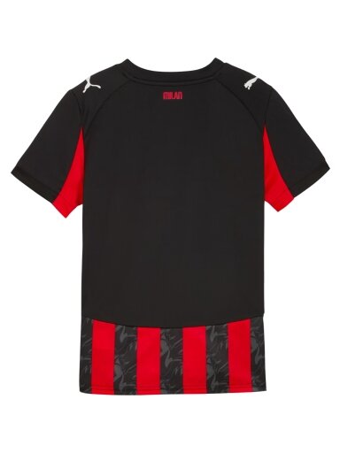Puma AC Milan Home Jersey Replica vaikiški marškinėliai juodi ir raudoni 779965 01