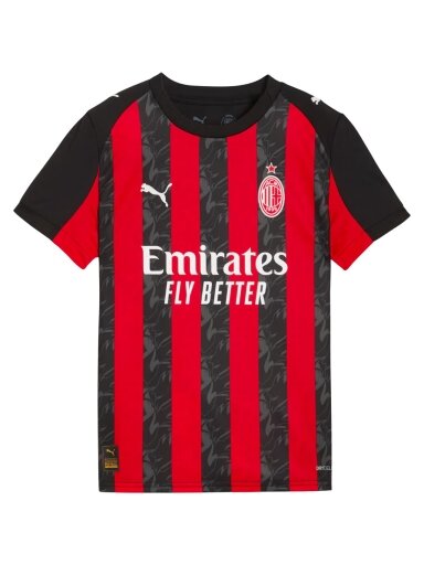 Puma AC Milan Home Jersey Replica vaikiški marškinėliai juodi ir raudoni 779965 01