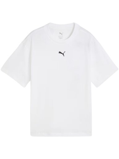 Puma Ess Centered Cat Logo Boxy Tee vaikiški marškinėliai balti 685131 02