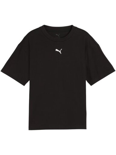 Vaikiški marškinėliai Puma Ess Centered Cat Logo Boxy Tee juoda 685131 01