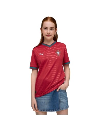 Puma vaikiški marškinėliai FPF Portugal Home Jersey Replica Club, raudoni 783281 01
