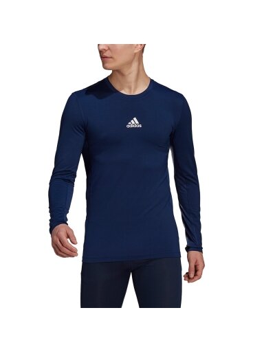 Vyriški marškinėliai Adidas Compression marškinėliai ilgomis rankovėmis, tamsiai mėlyna GU7338