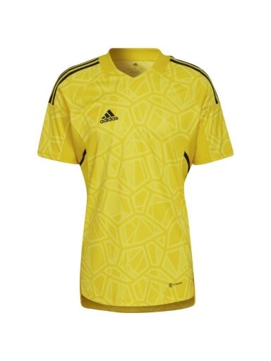 Adidas Condivo 22 Vartininko megztinis trumpomis rankovėmis vyriški marškinėliai, geltoni HF0138