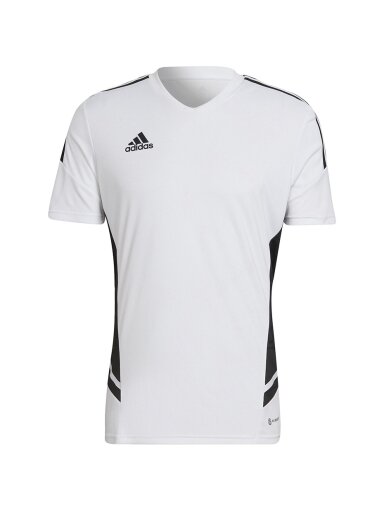 Vyriški marškinėliai Adidas Condivo 22 Jersey V formos iškirptė balta ir juoda HA6290
