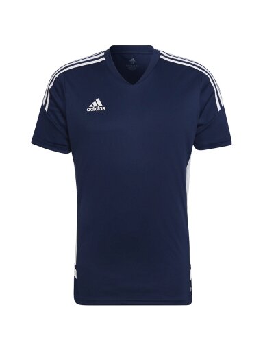 Vyriški marškinėliai Adidas Condivo 22 Jersey V formos iškirptė tamsiai mėlyna ir balta HA6291