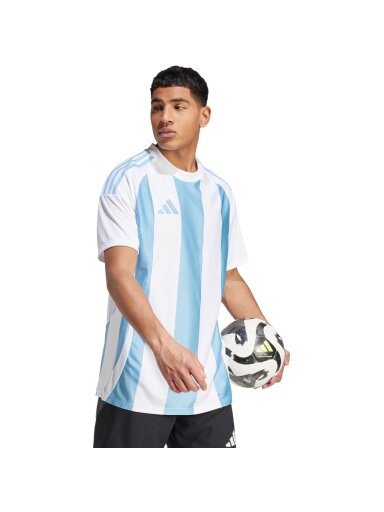 Vyriški marškinėliai Adidas Striped 24 Jersey balti ir mėlyni IW4555