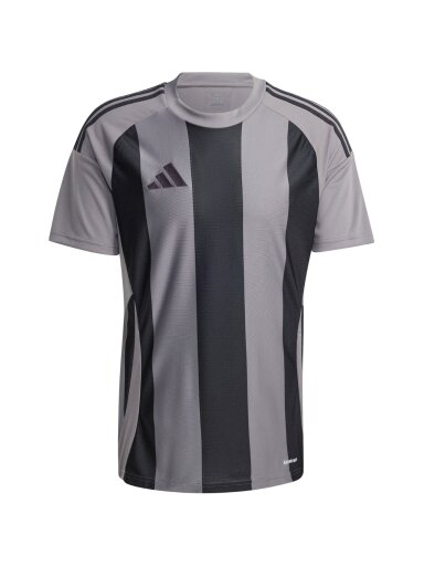 Vyriški marškinėliai Adidas Striped 24 Jersey pilkos ir juodos spalvos IW2145