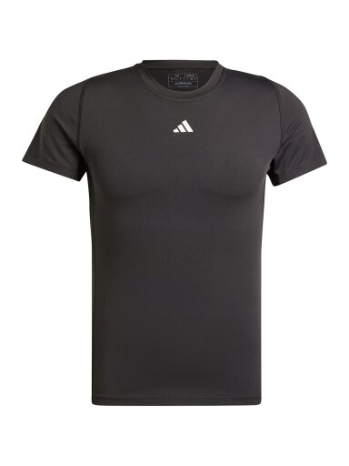 Adidas Techfit Aeroready trumpomis rankovėmis vyriški marškinėliai juodi IS7606